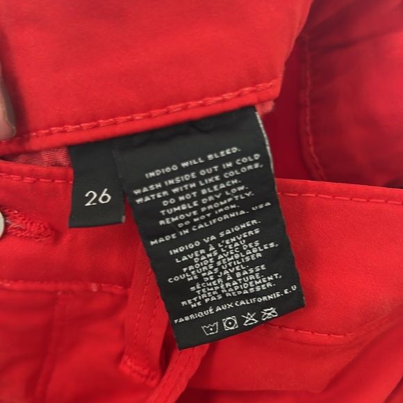 Red J Brand for Theory stretchy jeans. - Picture 5 of 6